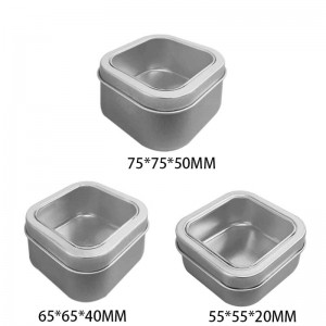 Frostednhỏ vuông hộp thiếc bao bì kim loại hộpnến 75 * 75 * 50mm