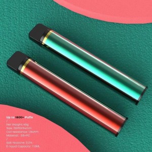 XXL Thiết bị Pod dùng một lần Thuốc lá 1800 Puffs Pen Pen Pen Pen 7ml Hộp mực 950mAh E-Thuốc lá