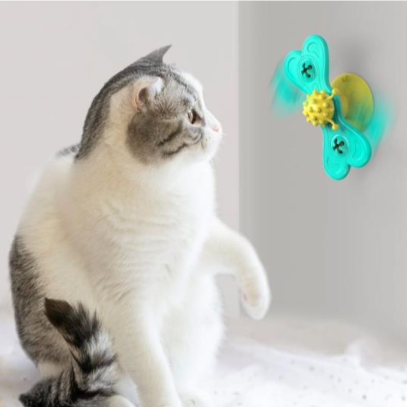 Cát cối xay gió đồ chơi vuinhộn massage đồ chơi mèo có thể xoay với catnip bóng làm sạch sản phẩm vậtnuôi
