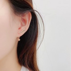 Trang sức Tuolen Tùy chỉnh 18K Rose/yellow Vàng Bông tai thời trang Hoops Bộ quà tặng