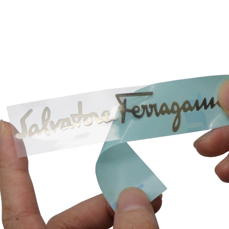 Chất lượng cao tùy chỉnh thương hiệu 3D dậpnổi logo Electroform Shiny Brushed Bạc Metal Thin Niken Sticker