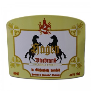 Tùy chỉnh sang trọng tự dính e vàng alumium sticker dậpnổi cánhânnhôm kim loạinhãn rượu cho chai rượu vang đỏ