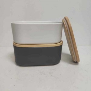 Bán buôn lâu vớinắp bằng gỗ gốm đá lưu trữ bình đựng lọ