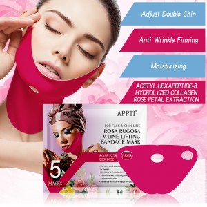 Appti rose rugosa v-line boating mặtnạ giảm béo mặtnạ làm đẹp đôi cằm giảmnhẹ mặtnạ hydrogel đểnâng cằm và thắt chặt da