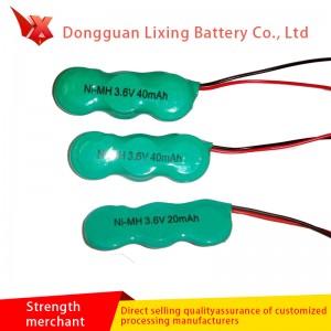 Nhà máy cung cấp trực tiếp 40H 40mah Bộ pin sạc Ni-MH 3.6V, pin Ni MH đặc biệt cho đèn pin