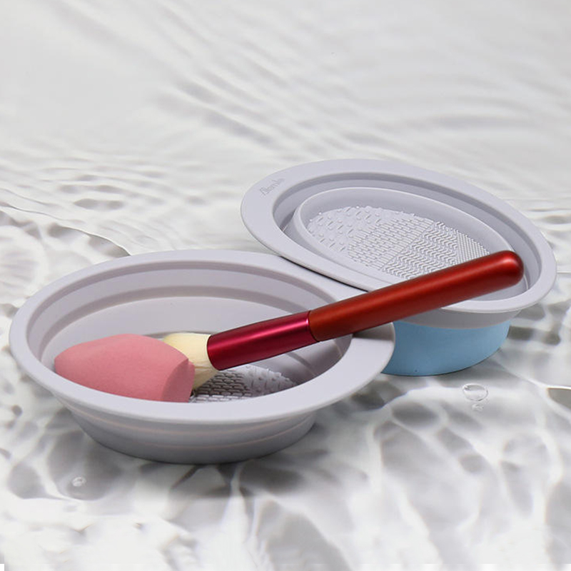Silicone Makeup Brush Cleaning Mat, Bàn chải trang điểm có thể gập lại