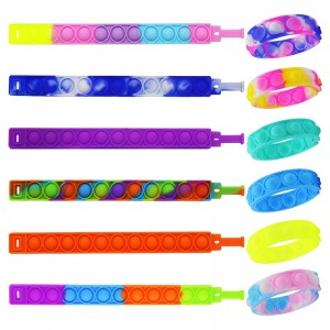 Push Bubble Kids Fidget Đồ chơi, Người lớn Silicone Fidget Pop Bracelet