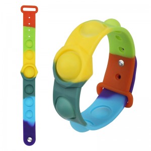 Kids Silicone Pop Fidget Bracelet và đồ chơi đeo tay,người lớn đẩy bong bóng cảm giác căng thẳng giảm căng thẳng đồ chơi