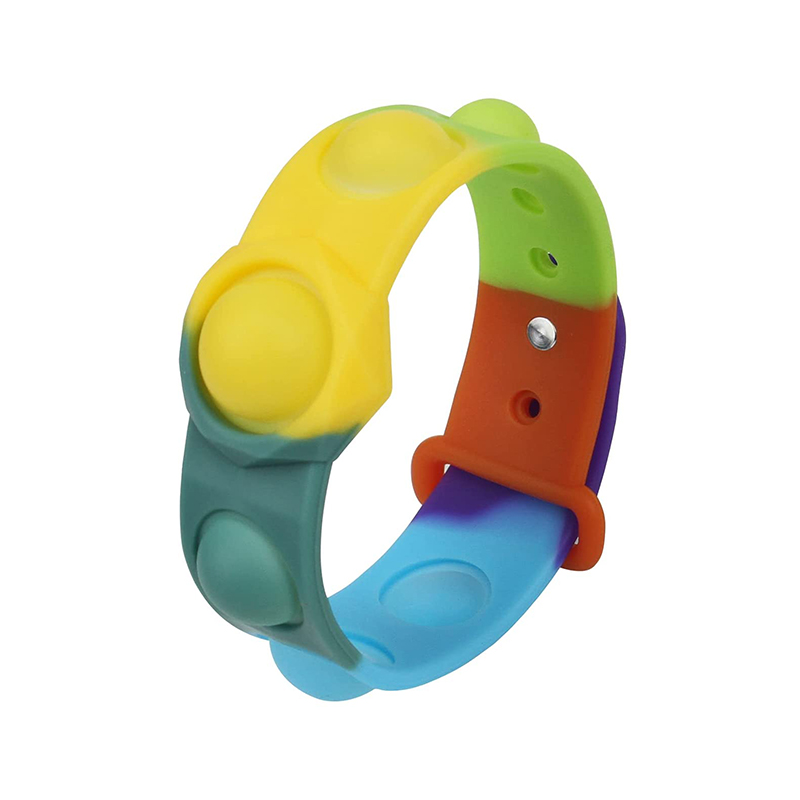 Kids Silicone Pop Fidget Bracelet và đồ chơi đeo tay,người lớn đẩy bong bóng cảm giác căng thẳng giảm căng thẳng đồ chơi