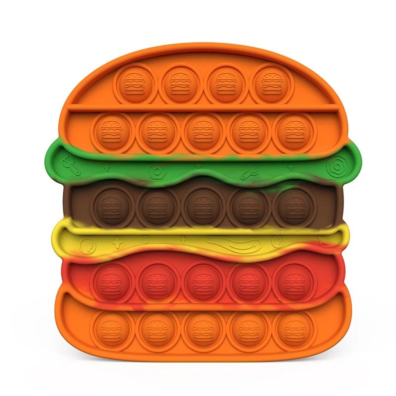 Silicone Đẩy Bubble Hamburger Xổ Toy, Autism Nhu Cầu Đặc Biệt Căng thẳng thuốc giảm Antistress Xổ Đồ chơi