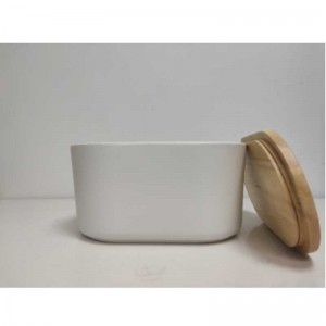 Bán buôn dài vớinắp bằng gỗ gốm sứ lưu trữ hộp bánh mì