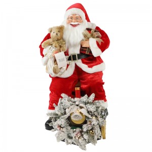 60/90CM Tàu Giáng sinh Santa Claus với ánh sáng trang trí trang trí lễ hội kỳnghỉ bộ sưu tập bức tượng Xmas truyền thống