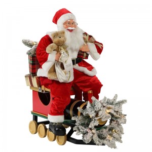 60/90CM Tàu Giáng sinh Santa Claus với ánh sáng trang trí trang trí lễ hội kỳnghỉ bộ sưu tập bức tượng Xmas truyền thống