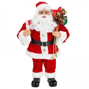 62cm Giáng sinh đứng santa claus vớinến trang trí trang trí bức tượng bộ sưu tập vải lễ hội kỳnghỉ xmas sang trọng