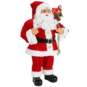 62cm Giáng sinh đứng santa claus vớinến trang trí trang trí bức tượng bộ sưu tập vải lễ hội kỳnghỉ xmas sang trọng