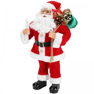 62cm Giáng sinh đứng santa claus vớinến trang trí trang trí bức tượng bộ sưu tập vải lễ hội kỳnghỉ xmas sang trọng