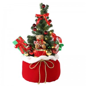 60cm Christmas Bear Tree Home Hiển thị quà tặng Túi LED Holiday Trang trí trang trí Bức tượng Bộ sưu tập tiệc Giáng sinh Đèn Cây