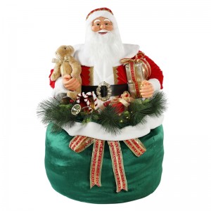 65/85/115cm Giáng sinh hoạt hình Santa Claus với ánh sáng kỳnghỉ trang trínhạc trang trí bức tượng Bộ sưu tập tượng truyền thống