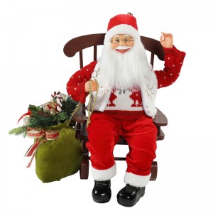 Ghế 55cm Hoạt hình Santa Claus Với ánh sáng Giáng sinh Trang trí Bức tượng trang trí Xmas Búp bê Bộ sưu tập kỳnghỉ Quà tặng Trang chủ