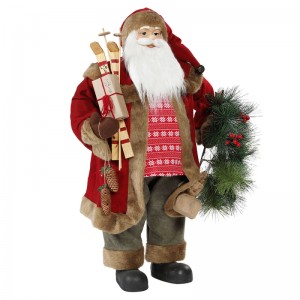 30 ~ 110cm Giáng sinh đứng santa claus với vòng hoa trang trí trang trí bộ sưu tập bức tượng truyền thống Xmas Series