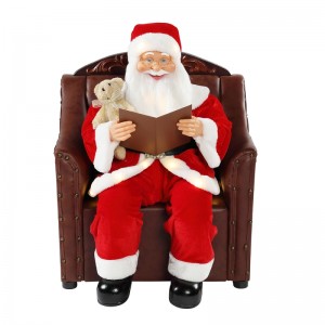 Sofa 80cm Santa Claus với ánh sáng trang trí âmnhạc Trang trí Giáng sinh Trang trí kỳnghỉ Bức tượng Bộ sưu tập Xmas truyền thống