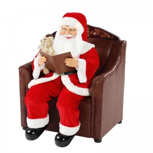 Sofa 80cm Santa Claus với ánh sáng trang trí âmnhạc Trang trí Giáng sinh Trang trí kỳnghỉ Bức tượng Bộ sưu tập Xmas truyền thống