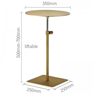 Bánnóng Thiết kế mới Bàn Gold Side Modern Golden Inox Round Side Table Nâng Bàn ghế sofa thép không gỉ