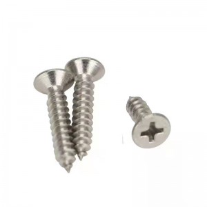 201 Bộ đếm thép không gỉ Đầu tự khai thác vít Đầu phẳng Tự khai thác Vít Tùy chỉnh chéo Tự khai thác