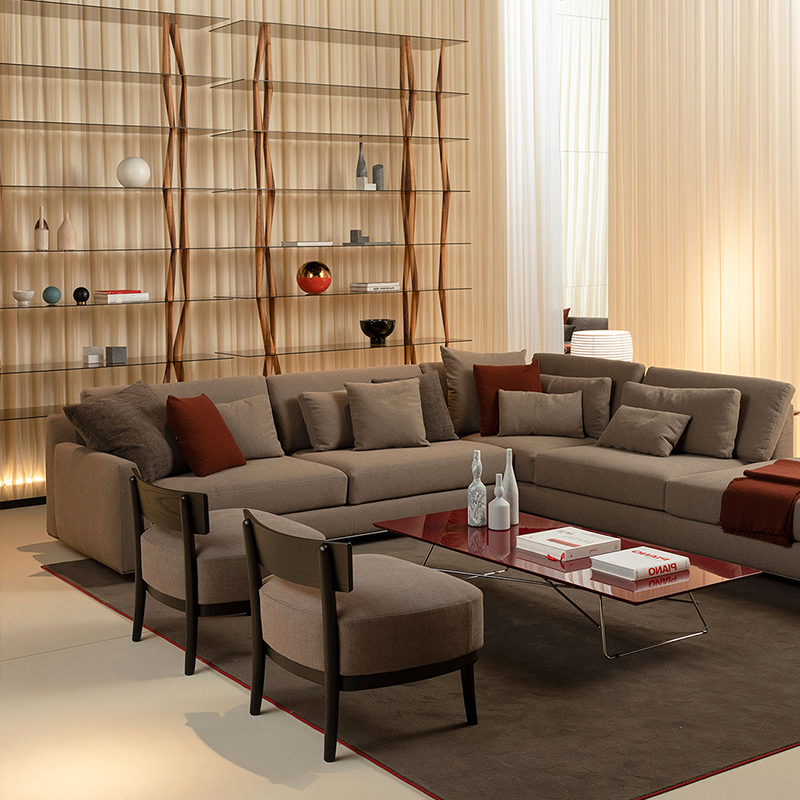 Thiết kế hiện đại Bộ đồnội thất bọcnhà Lounge Lounge Khung gỗ Accent Ghế sofa đơn