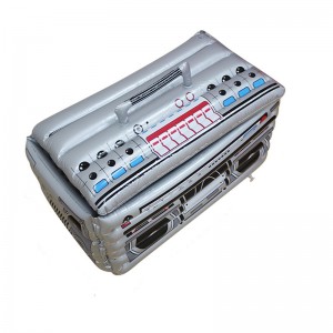 Bơm hơi bơm hơi bể bơi phao uống trái cây Boombox Cooler, PVC Ice Container Đổi mới Băng có hình của đài phát thanh cónắp đậy