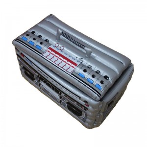 Bơm hơi bơm hơi bể bơi phao uống trái cây Boombox Cooler, PVC Ice Container Đổi mới Băng có hình của đài phát thanh cónắp đậy