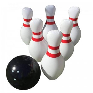Bộ bowling bơm hơi bao gồm một quả bóng lớn và 6 chân bowling bơm hơi Jumbo Bowling Set Game dành cho trẻ em