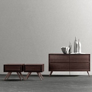 Chất lượng cao scandinavia phong cách đồ gỗ tủ gỗ gỗ óc chó rắn bệ bên cạnh giường phụ buffet