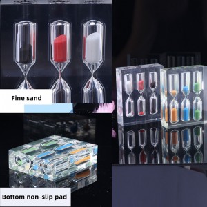 Acrylic sandtimers 3/4/5min hẹn giờ cát cho trẻ em trang trínhà đồng hồ cát đầy màu sắc