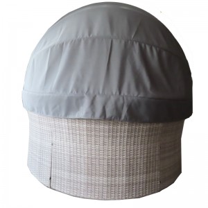 Thép&wicker sunbed bộ với đèn