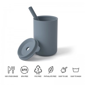 Cốc chống rò rỉ không thấmnước với ống hút silicon để cho bé ăn