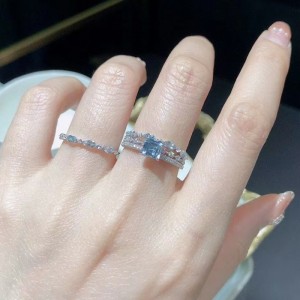 Aquamarine Doube Design Gemstone Ring cho cô gái