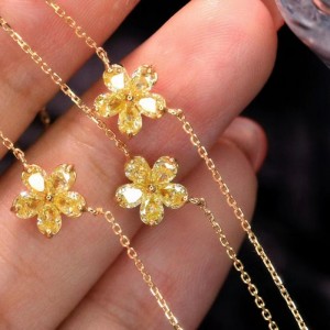 18K/14K/10K Vòng cổ kim cương vàng vàng cho cô gái
