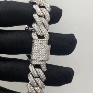 Trang sức Tuochen Sterling Silver 925 với Vòng tay bằng đá Moissanite chongười đàn ông