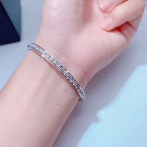Đồ trang sức Tuochen tùy chỉnh vàng 18k với vòng đeo tay đá kim cương thật cho cô gái