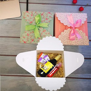 Hộp quà tặng, bộ 4 hộp trang trí, bánh, bánh quy, goodies, kẹo và bom tắm thủ công Hộp quà cho Giáng sinh, sinhnhật,ngày lễ, đám cưới (hoa văn hoa)