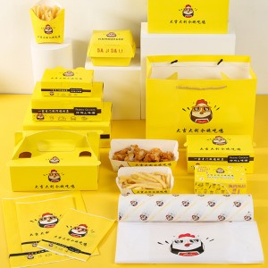 Tùy chỉnh thực phẩm kraft giấy gói bữa trưa rán gà burger hộp đựng hộp khoai tây chiên hộp pizza pizza octopus balls hộp đóng gói