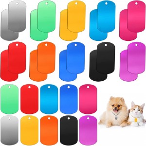 Đóng dấu cái trống thẻ thẻ vòng cổ với dây chuyền dây chuyền bằngnhôm hip hop phong cách quân sự tên chó con tên số thẻ id kim loại mặt dây chuyền ...