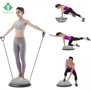 Half Ball cân bằng Huấn luyện viên với dây đai Yoga Cân bằng bóng chống trượt cho đào tạo cốt lõi vềnhà tập thể dục sức mạnh tập thể dục tập thể dục tập thể dục