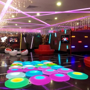 LED PARTABLE LED LED SOUNS TILE OUTDOOR/INDOOR, Touch Control Light hoạt động lên sànnhảy sànnhảy, cảm giác bề mặtnhựa trắng và đồ chơi giáo dục đặc biệt cho trẻ em