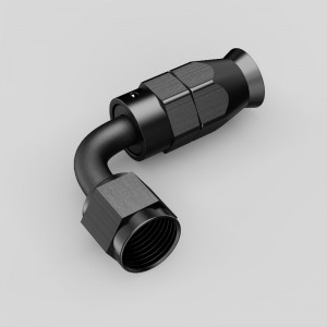 Nhôm PTFE ống kết thúc ống dầunhiên liệu ống 90 độ Kết thúc một phụ kiện AN4 AN6 AN8 AN10 AN10