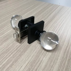 S2602 Đoạn đường tròn Ball Crystal Door Knobs với Black Black Square Rosette
