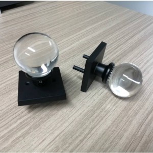 S2602 Đoạn đường tròn Ball Crystal Door Knobs với Black Black Square Rosette