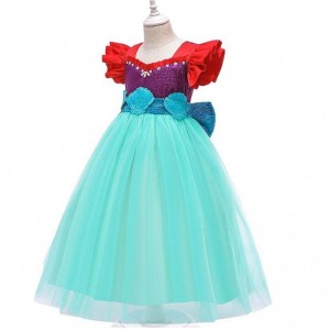 Baige Kids Mermaid Ariel Princess Girl Dress Halloween Hiệu suất Cosplay Trang phục MRY002