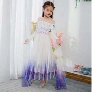 Baige mới thiết kế các cô gái Anna White Dress Cosplay Party Dress Up Princess Elsa Phim Children Quần áo